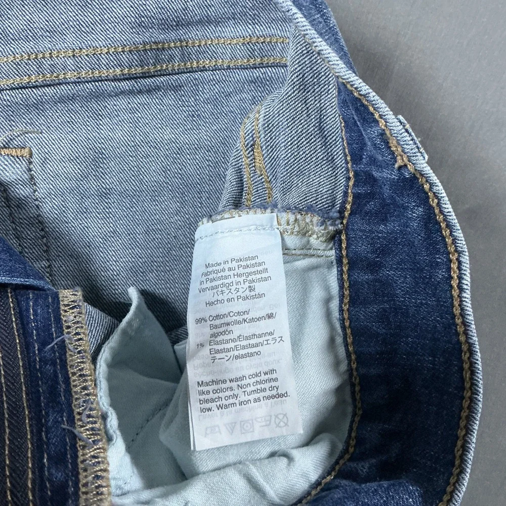 J.Crew Mercantile Womens Denim Shorts Blue Raw Hem High Rise Size 25 US 2